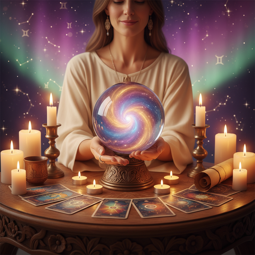 Mystical celestial sky with zodiac signs over Austin Texas skyline