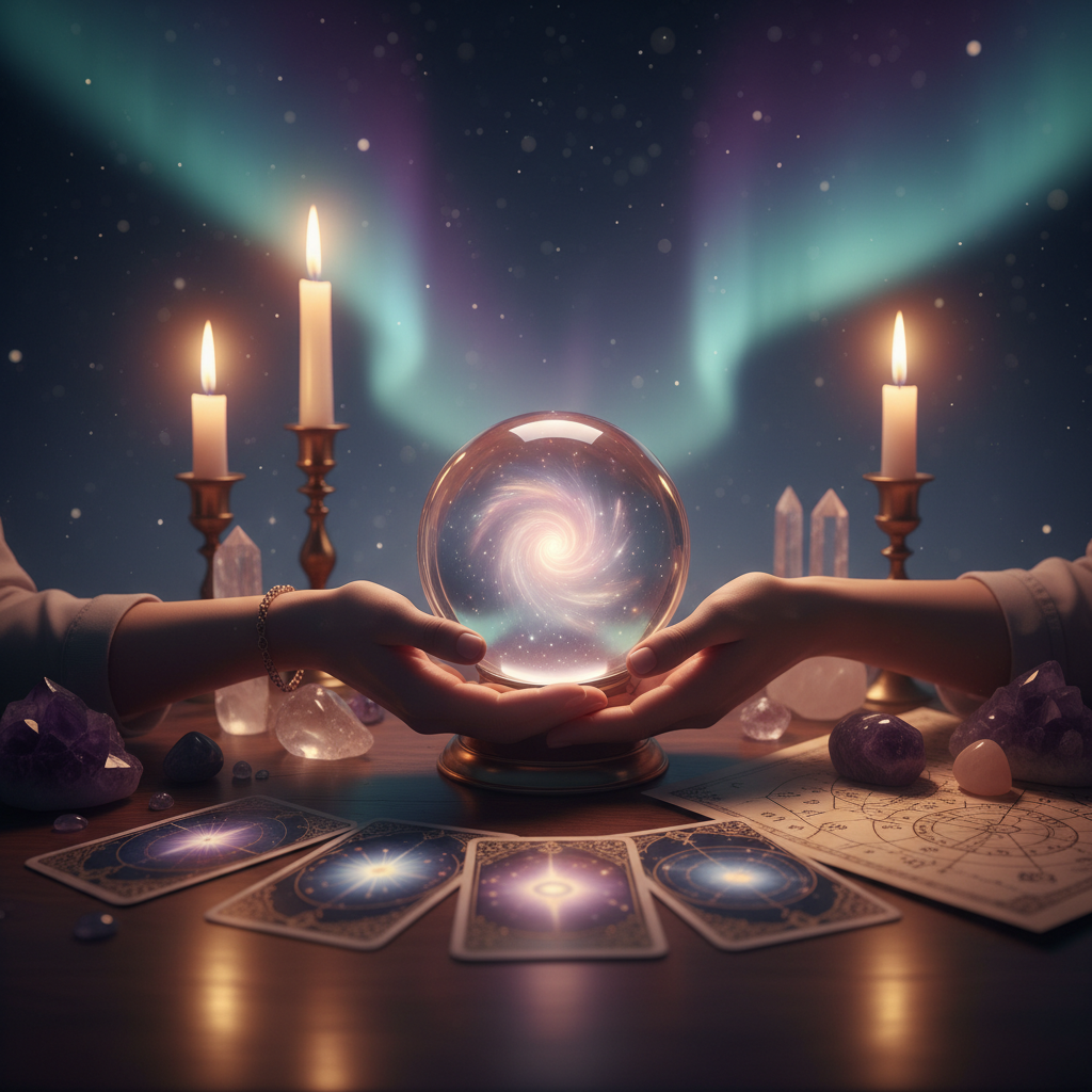 Mystical celestial light illuminating spiritual visions in Austin Texas