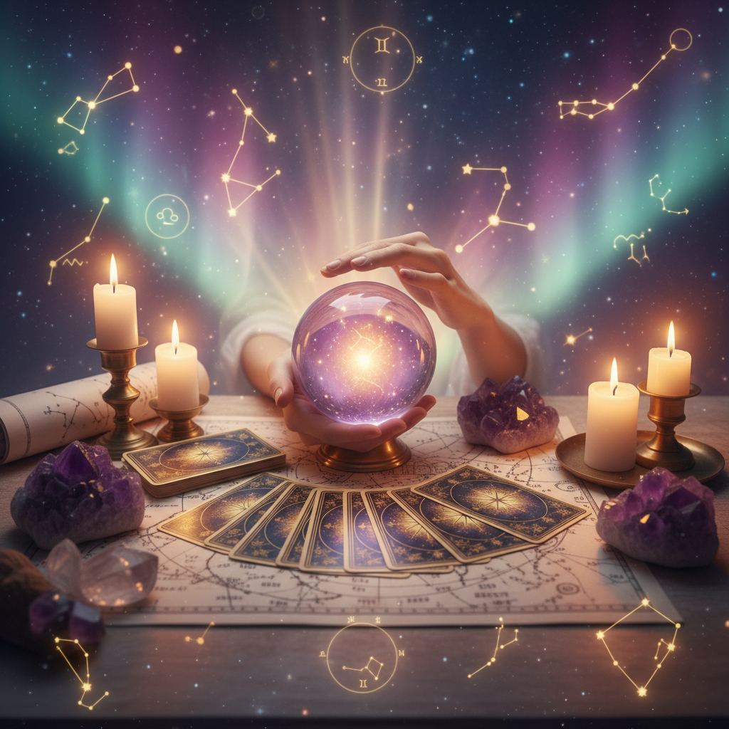 Mystical celestial light representing spiritual connection in Austin