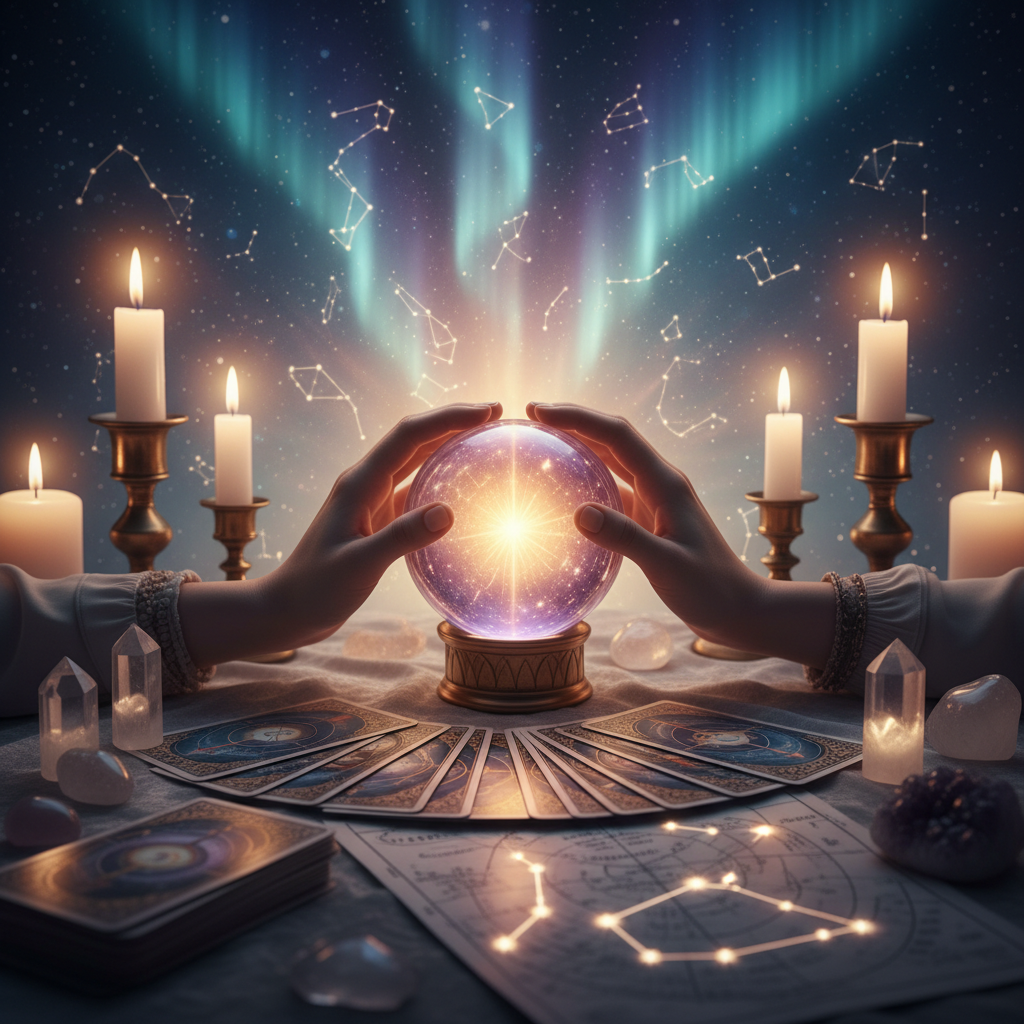 Mystical celestial light connecting with spirit world in Austin Texas
