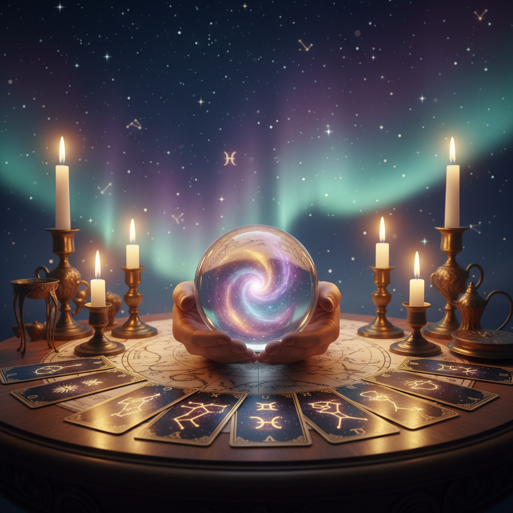 Mystical celestial light connecting spirits and loved ones in Austin