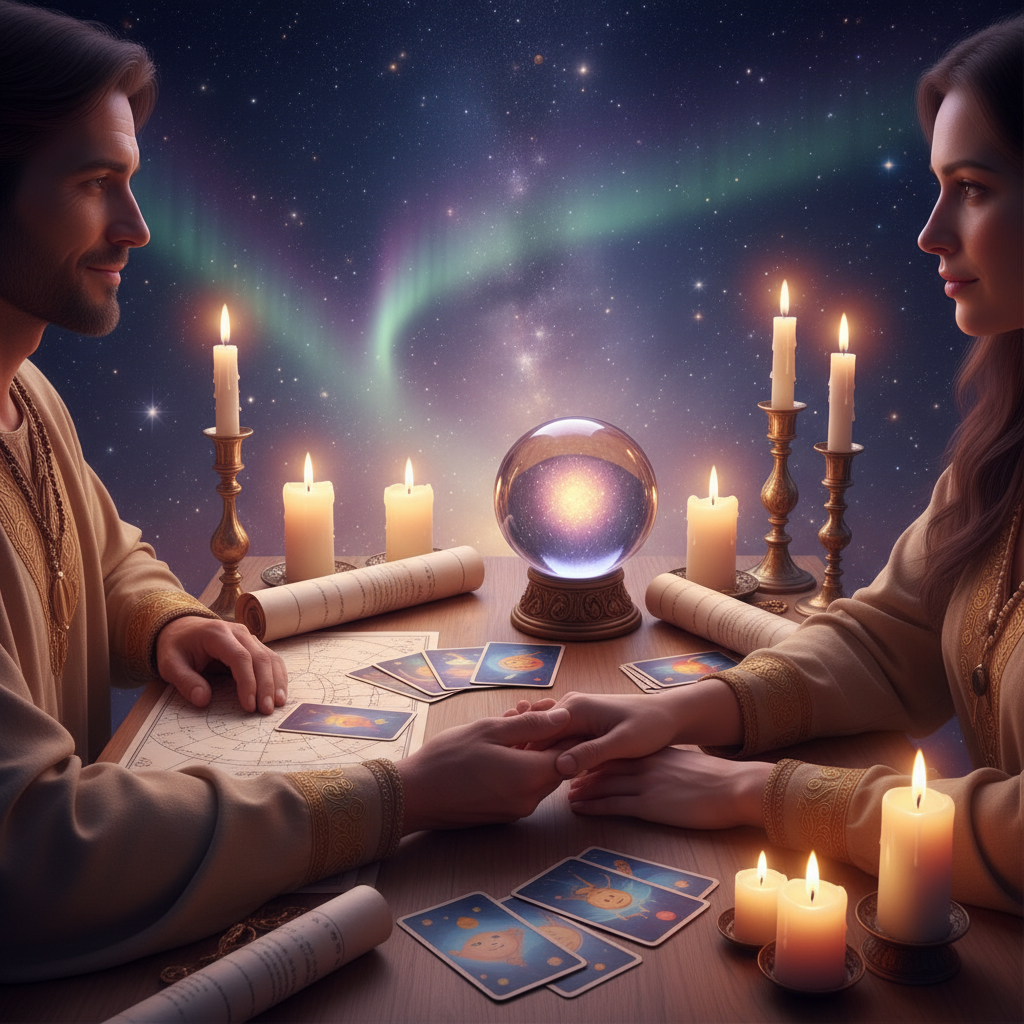 Mystical celestial background with spirit connection in Austin TX