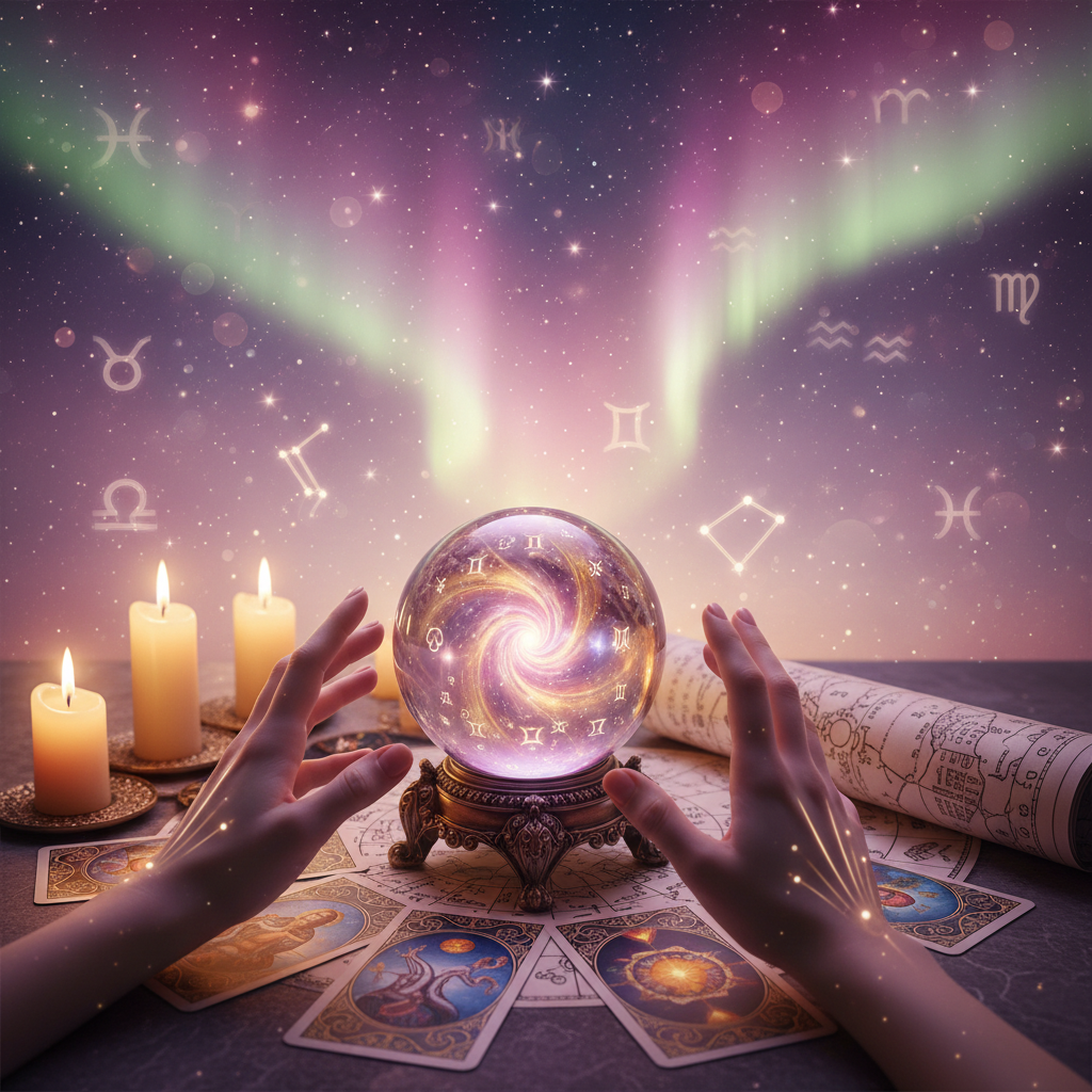 Mystical celestial image representing past life reading in Austin Texas