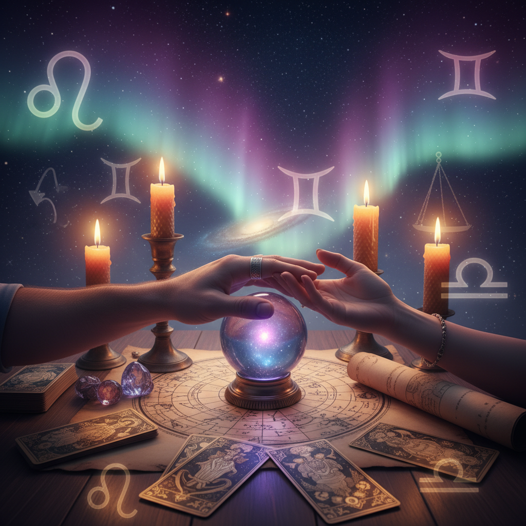 Mystical celestial and spiritual imagery representing soul journey in Austin TX