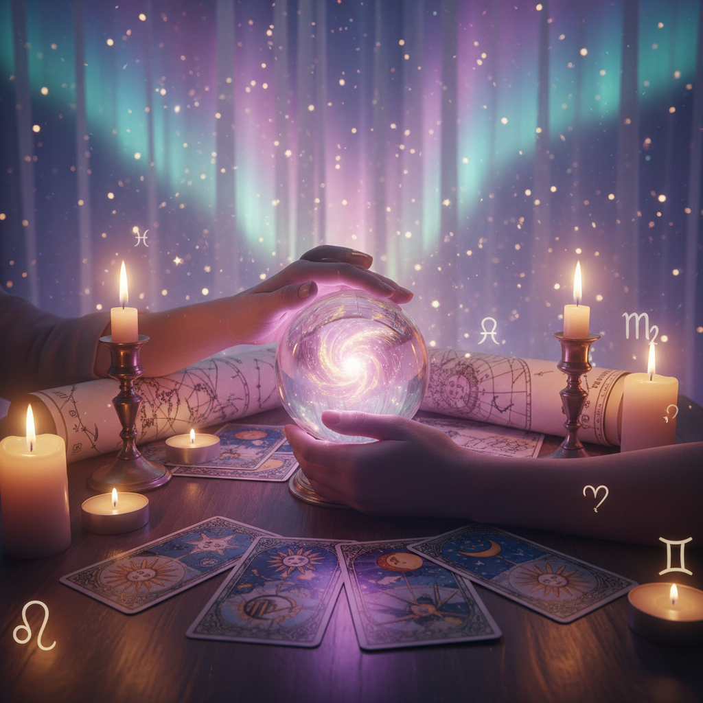 Mystical celestial image representing past life reading in Austin Texas
