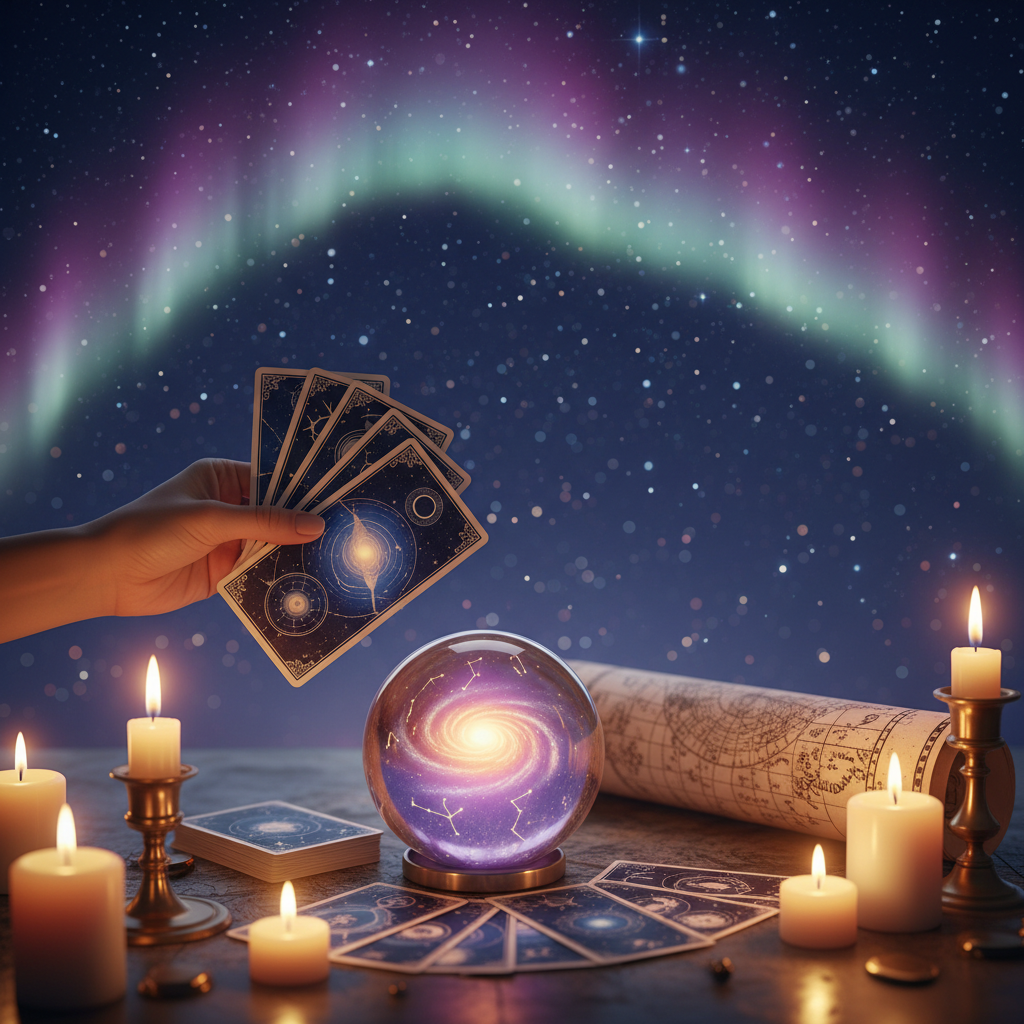 Discover Psychic Reading Austin TX for Spiritual Clarity Mystical celestial symbols representing psychic reading in Austin Texas