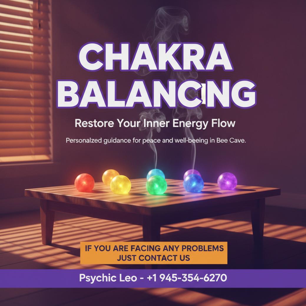 Chakra balancing stones and incense in a Bee Cave meditation room