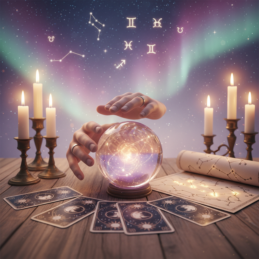 Discover Clairvoyant Austin TX: Spiritual Insight by Psychic Leo Mystical celestial sky with radiant light over Austin skyline at dusk