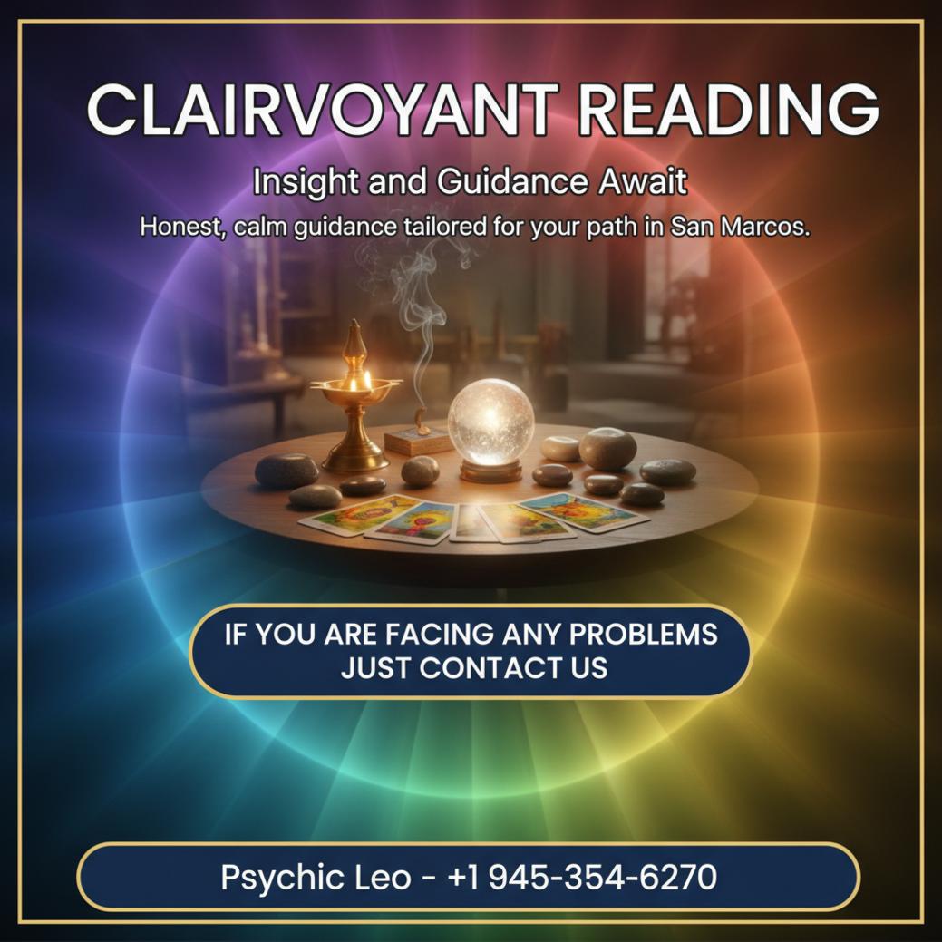Calm spiritual room with crystal ball and incense for clairvoyant reading San Marcos