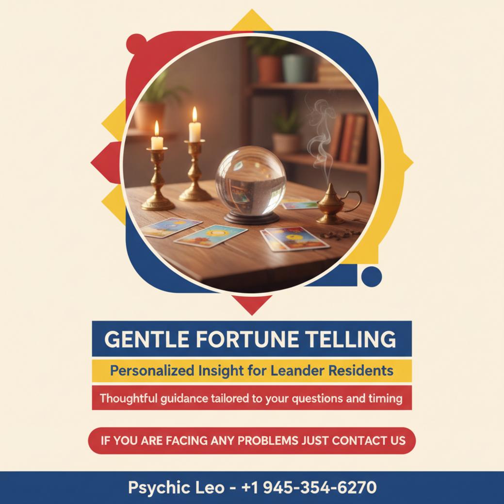 Fortune telling setup with tarot cards and crystal ball in Leander TX