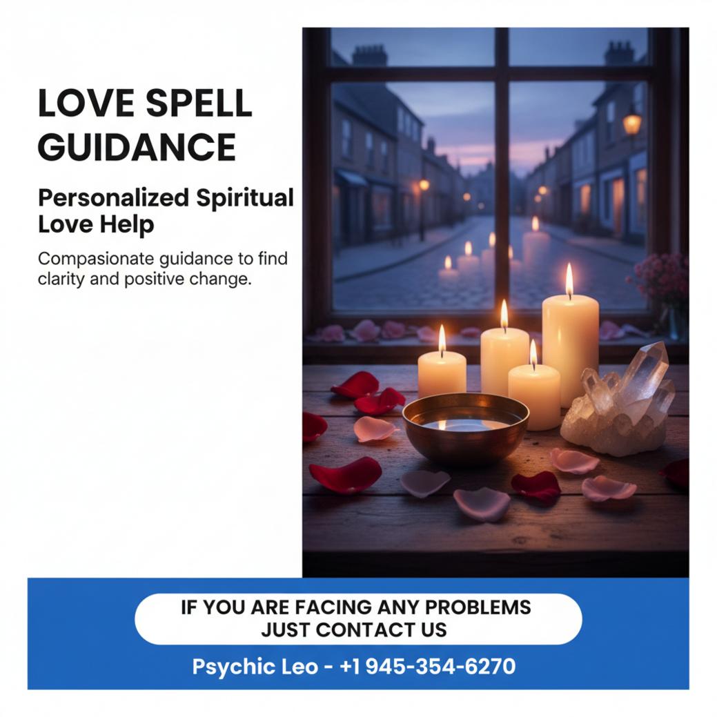 Love spell guidance setup with candles and crystals in Hutto TX