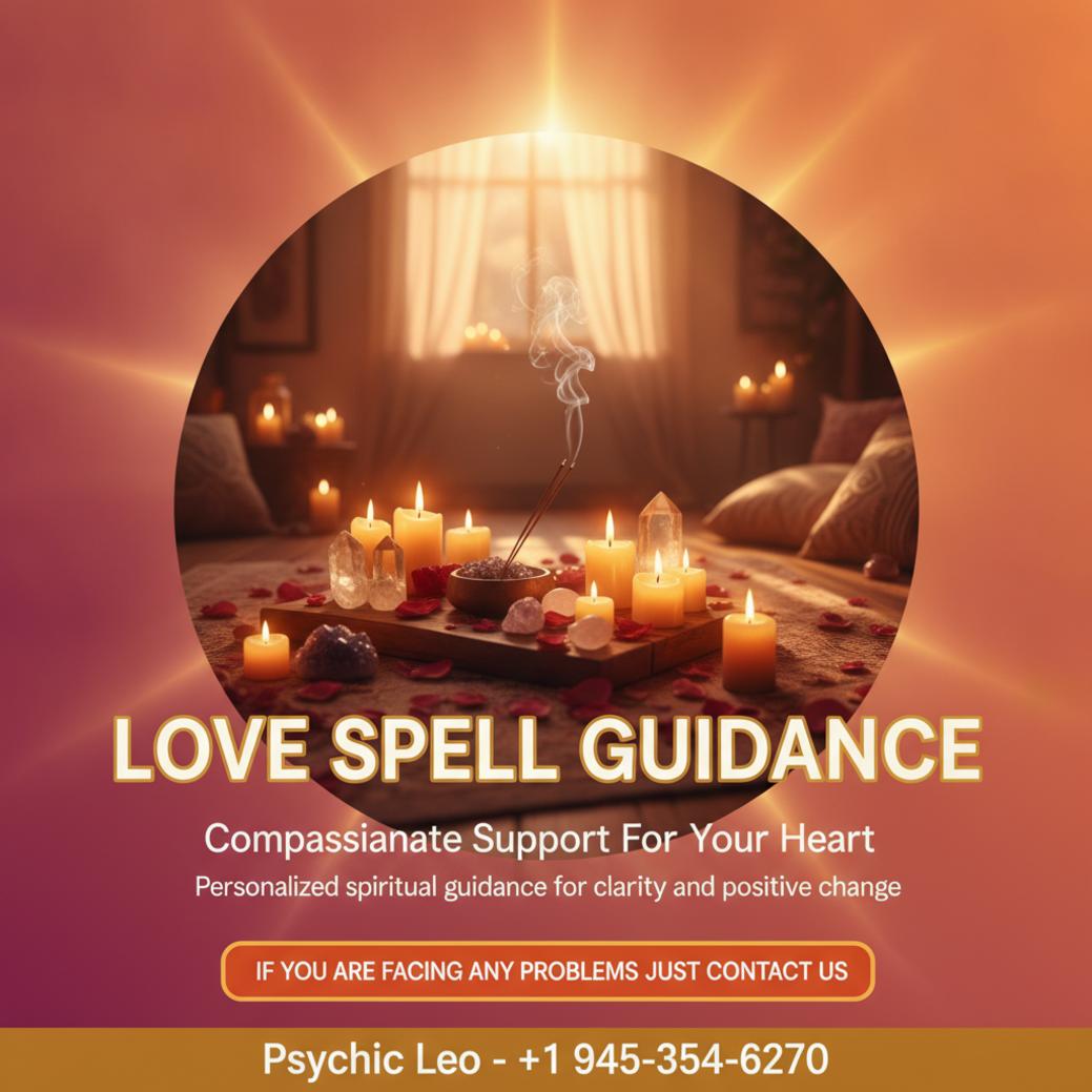 Love spell guidance spiritual altar with candles in Leander view