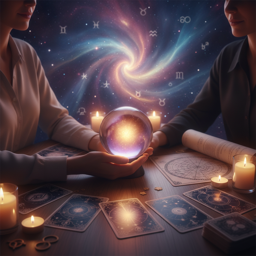 Mystical celestial light connecting spirits with loved ones in Austin setting