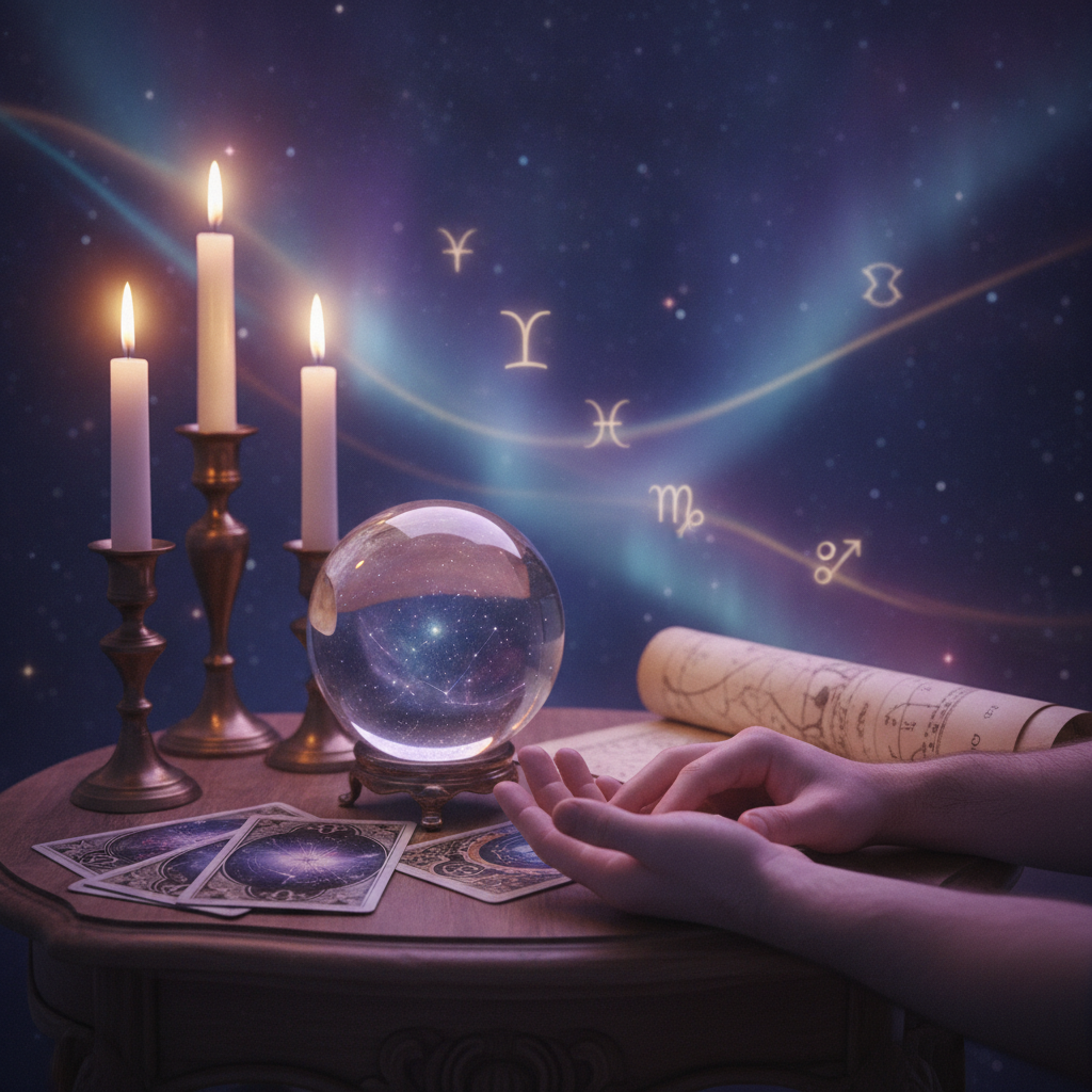 Mystical celestial lights with soul journey symbolism in Austin Texas