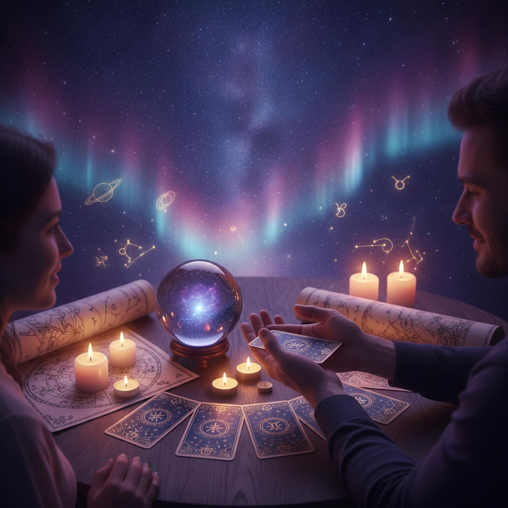 mystical celestial background representing soul journey in Austin TX
