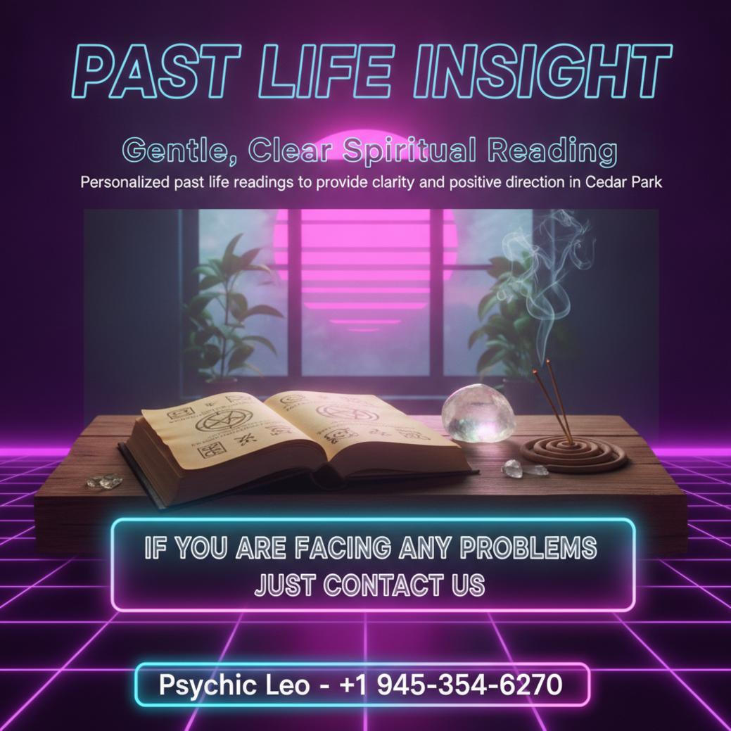 Past life reading setup with crystals and journal in Cedar Park