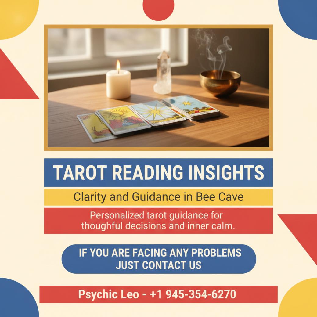 tarot reading spread with candle and crystals in Bee Cave TX