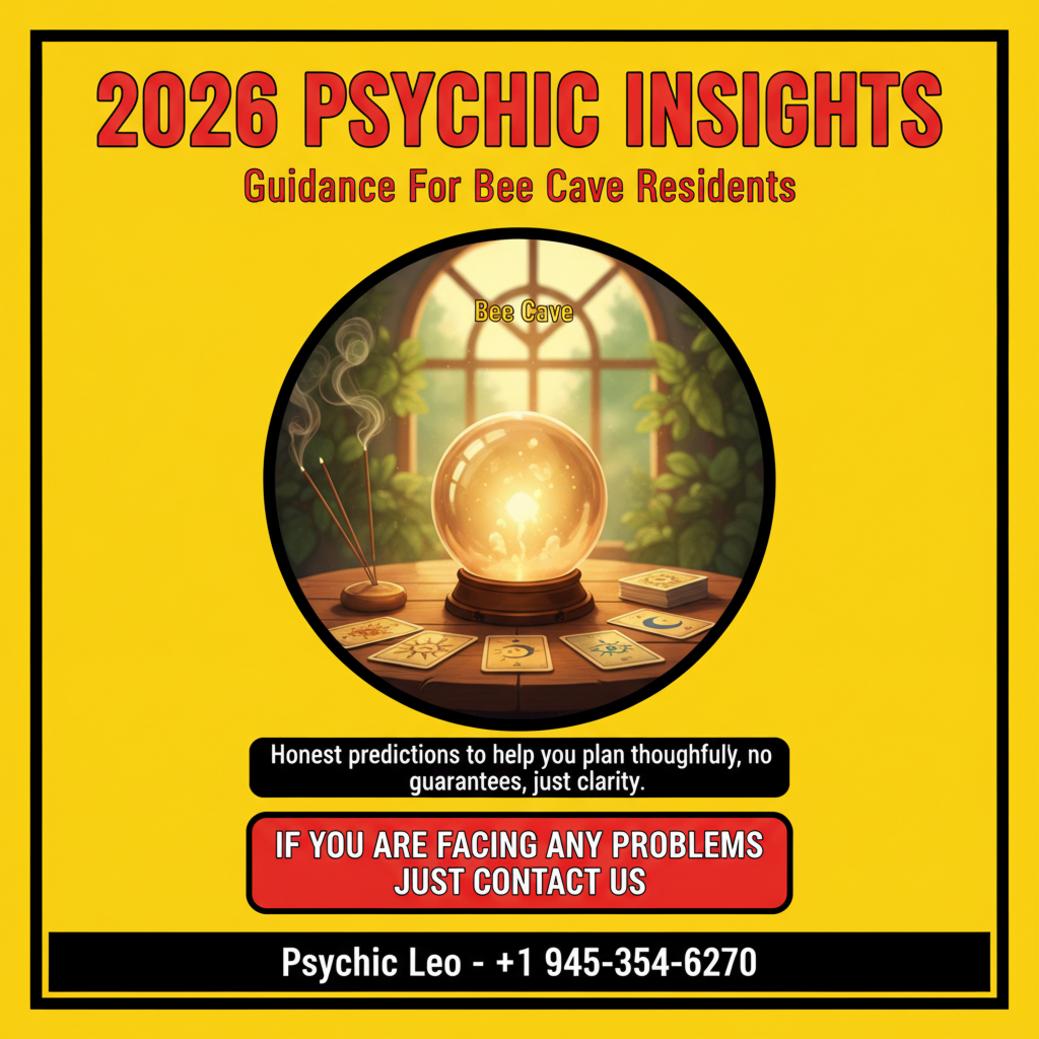 Calm crystal ball and tarot cards for 2026 psychic predictions in Bee Cave, TX.