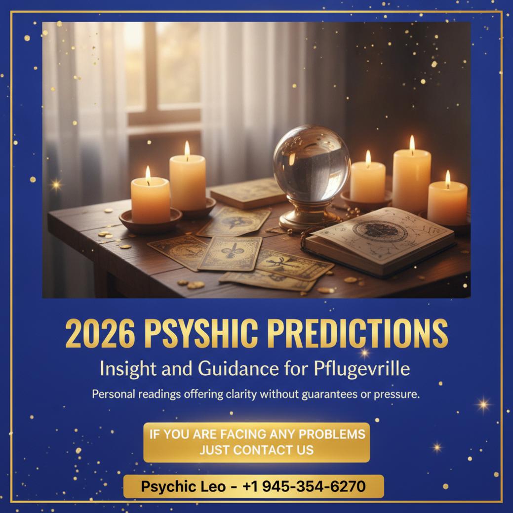 2026 psychic predictions tools on wooden table in Pflugerville
