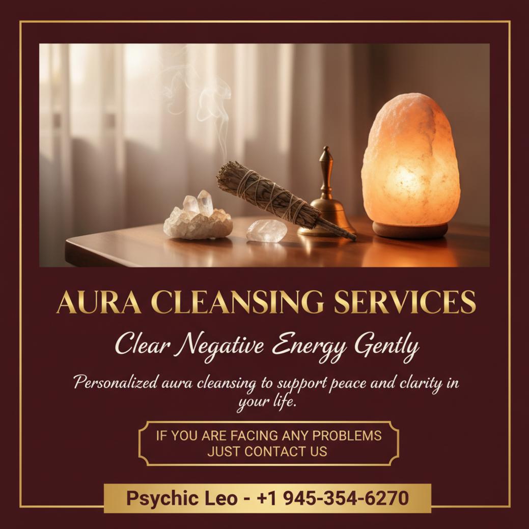 Aura cleansing session setup with crystals light in Cedar Park
