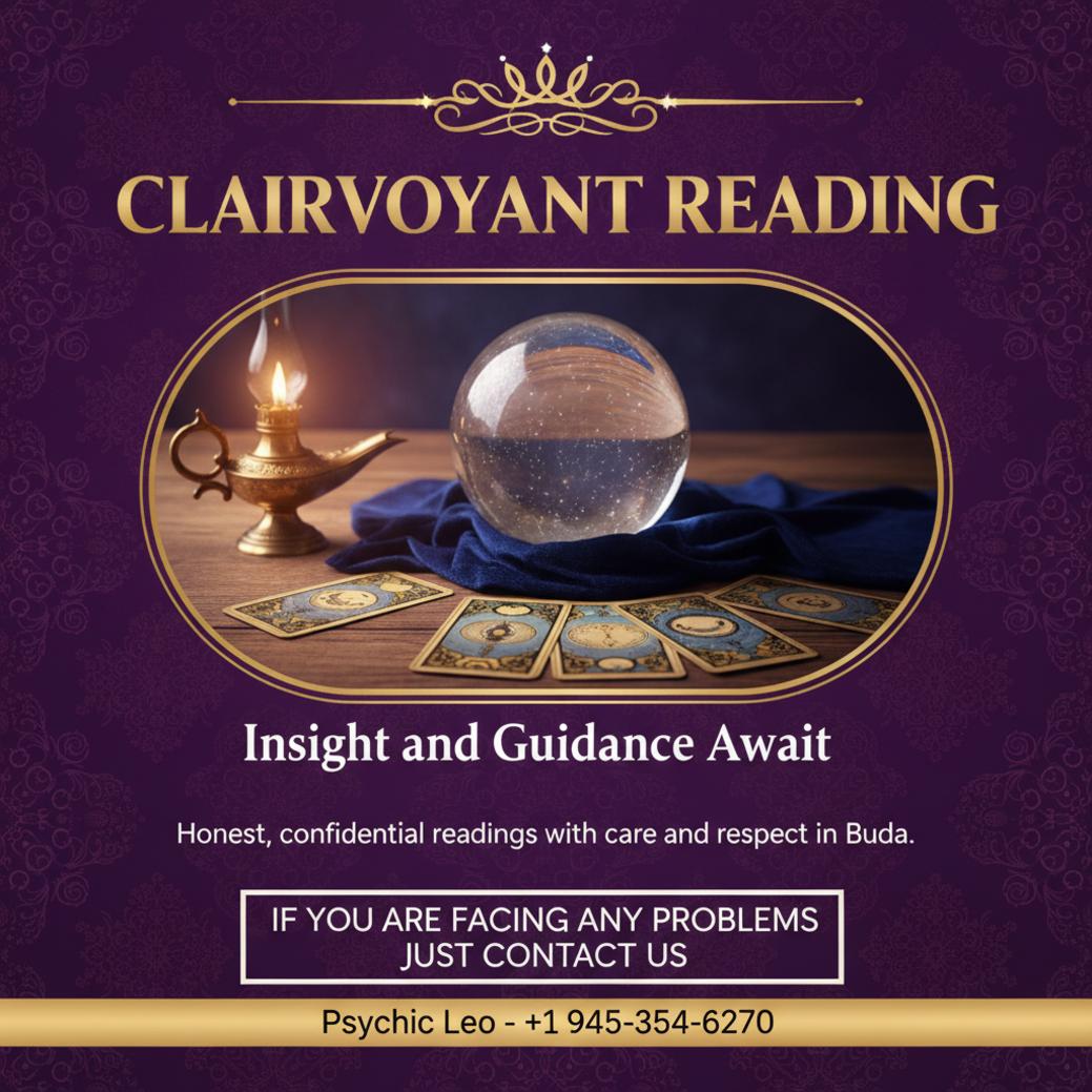Clairvoyant reading setup with crystal ball and tarot cards in Buda, TX