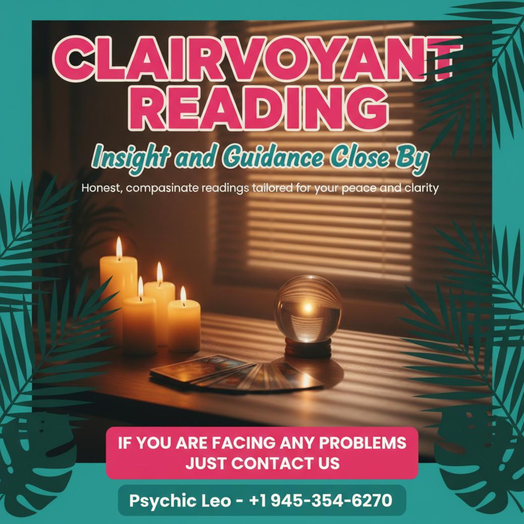 Clairvoyant reading setup with candles and crystals in Cedar Park
