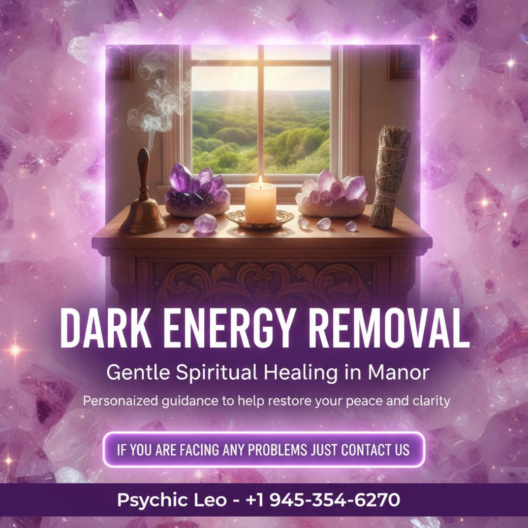 Dark energy removal altar with crystals and candle in Manor, TX