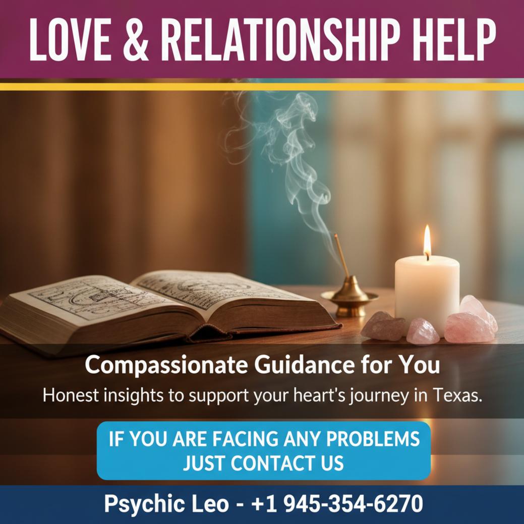 love and relationship guidance setup with candle and crystals in Texas