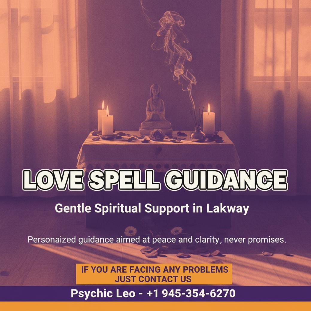 Calm spiritual altar with candles and rose petals for love spell guidance in Lakeway Texas