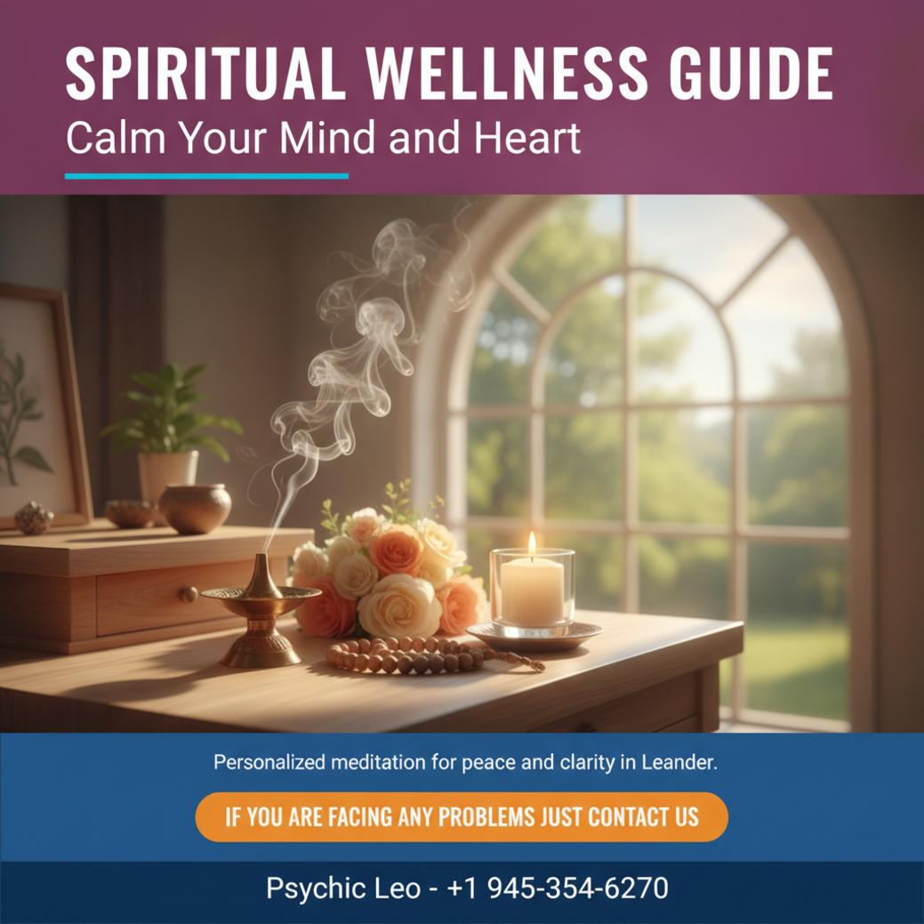 meditation and spiritual wellness session setting in Leander TX calm lighting