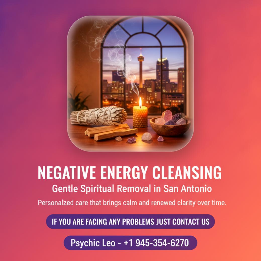 negative energy removal tools on altar with San Antonio view