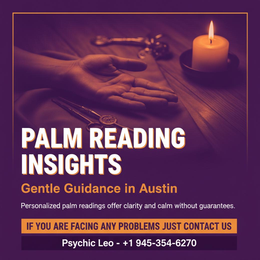 close up of palm reading tools on table for palm reading in Austin