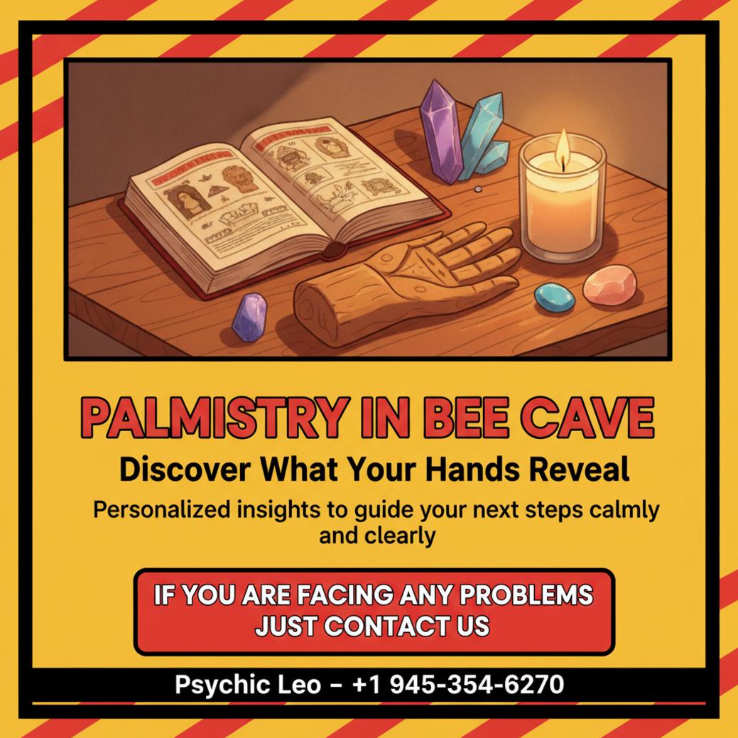 Palmistry reading tools on wooden table in Bee Cave TX setting