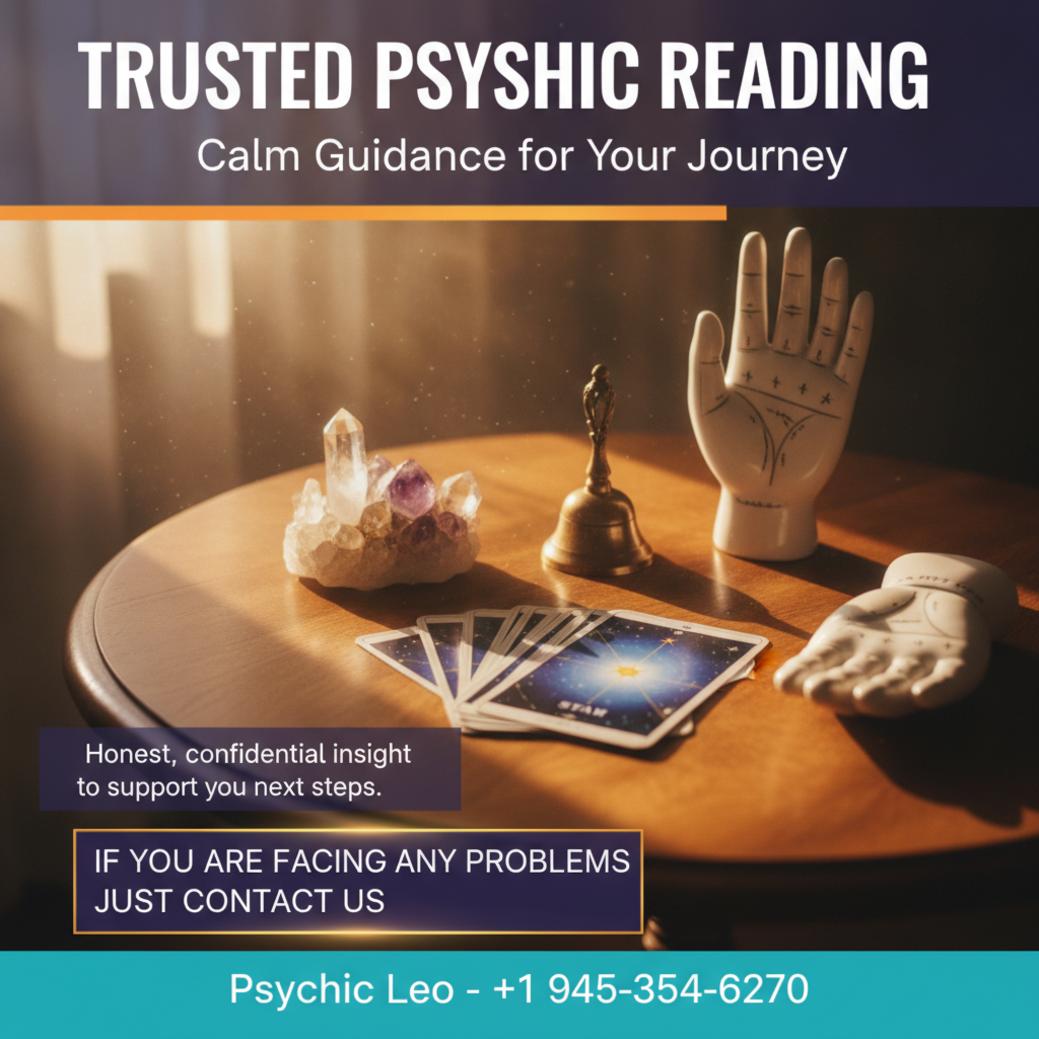 calm psychic reading setup with tarot cards and crystals in Manor Texas