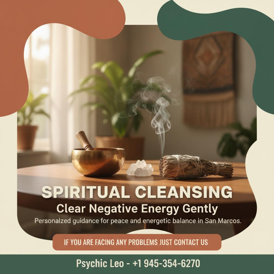 Spiritual cleansing altar with sage and singing bowl in San Marcos