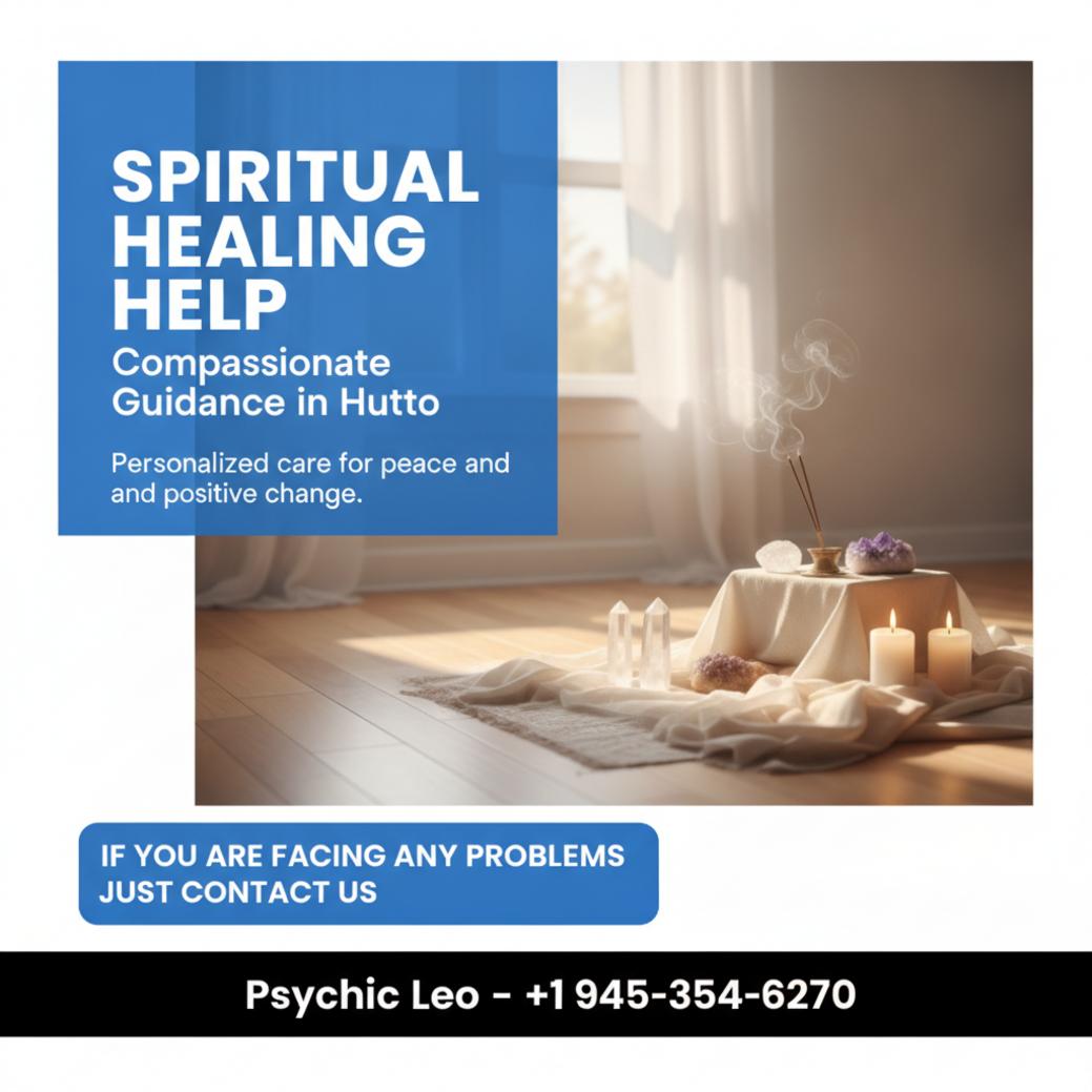 Spiritual healer setup with crystals and candles in Hutto TX room