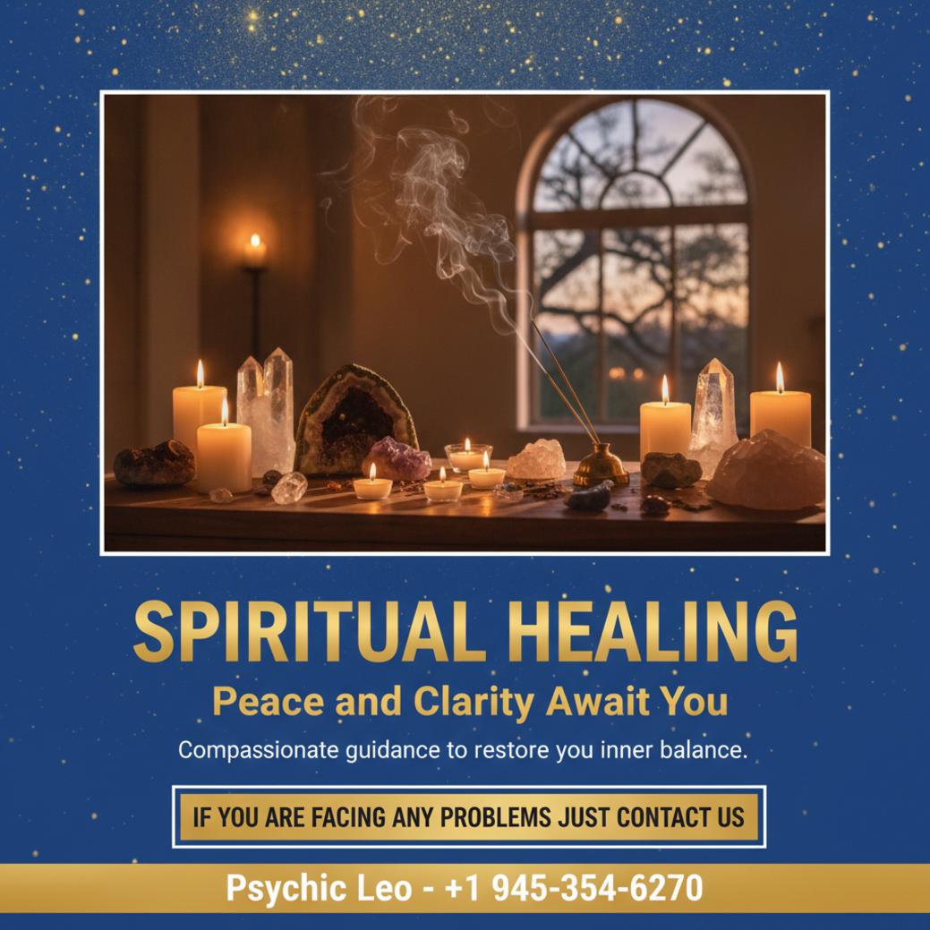 spiritual healing session setup with candles and crystals in Bee Cave