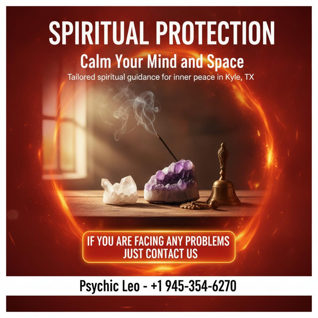 spiritual protection altar with incense and crystals in Kyle Texas