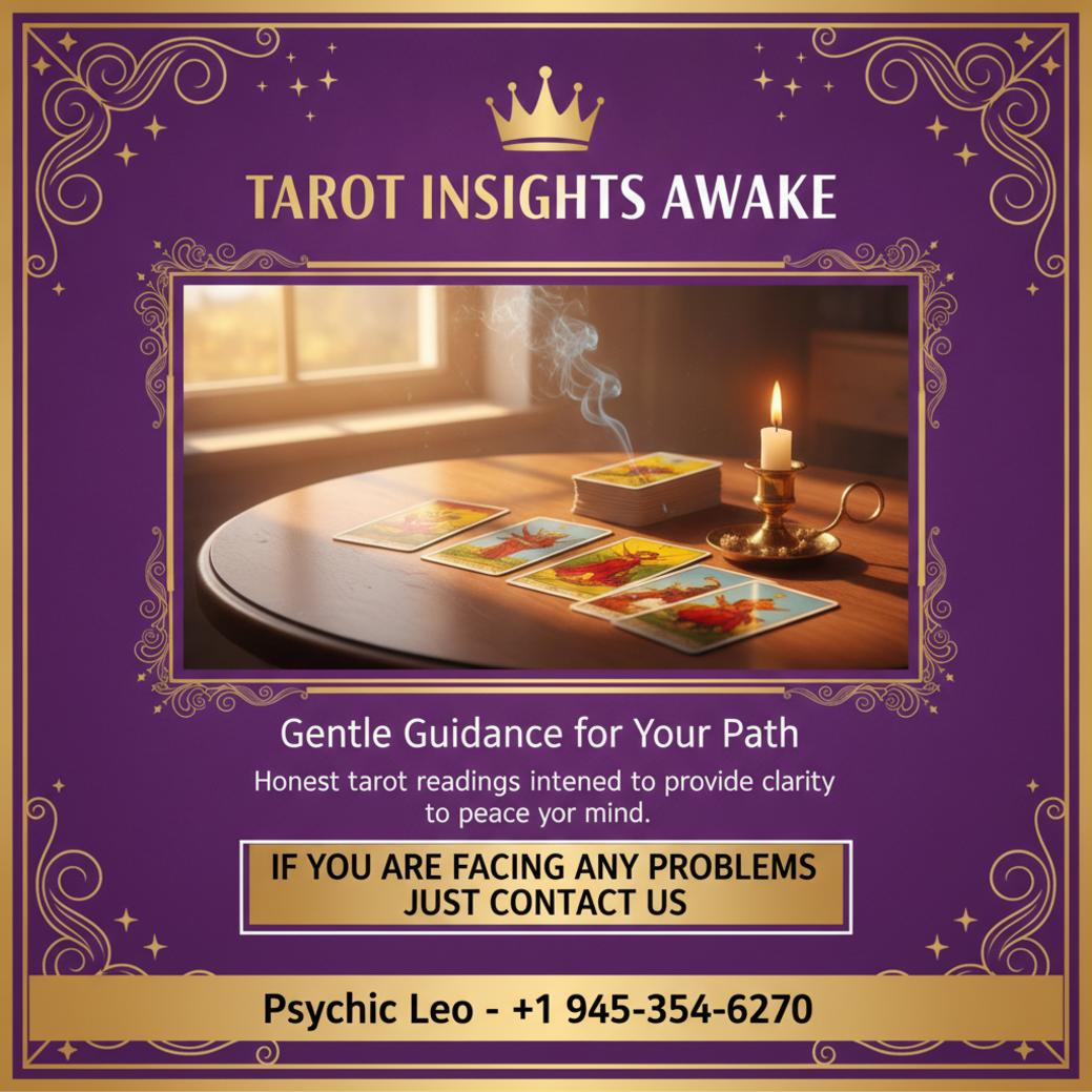 Wooden table with tarot card reading setup in Leander TX room