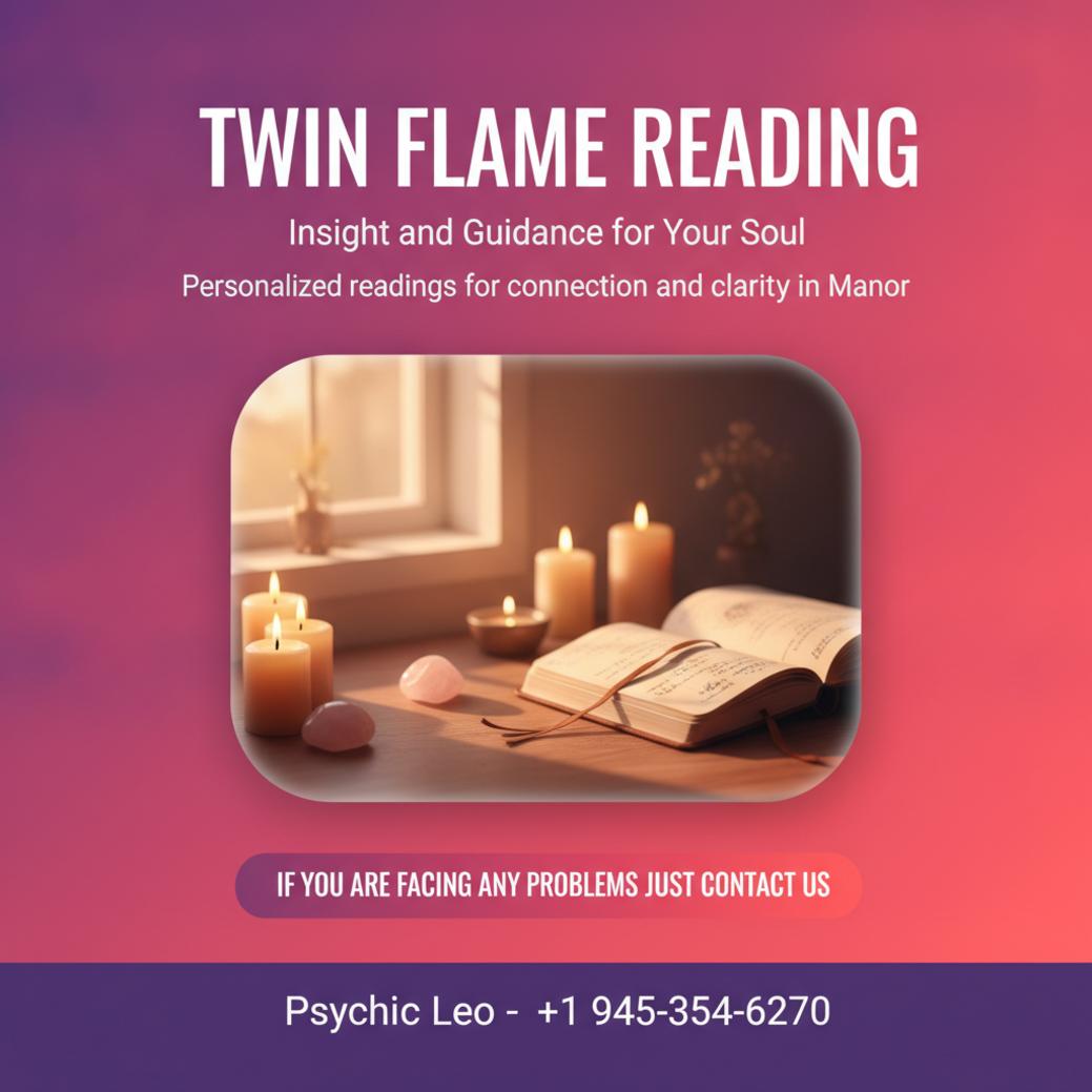 Twin flame reading setup with candles and crystals in Manor, TX