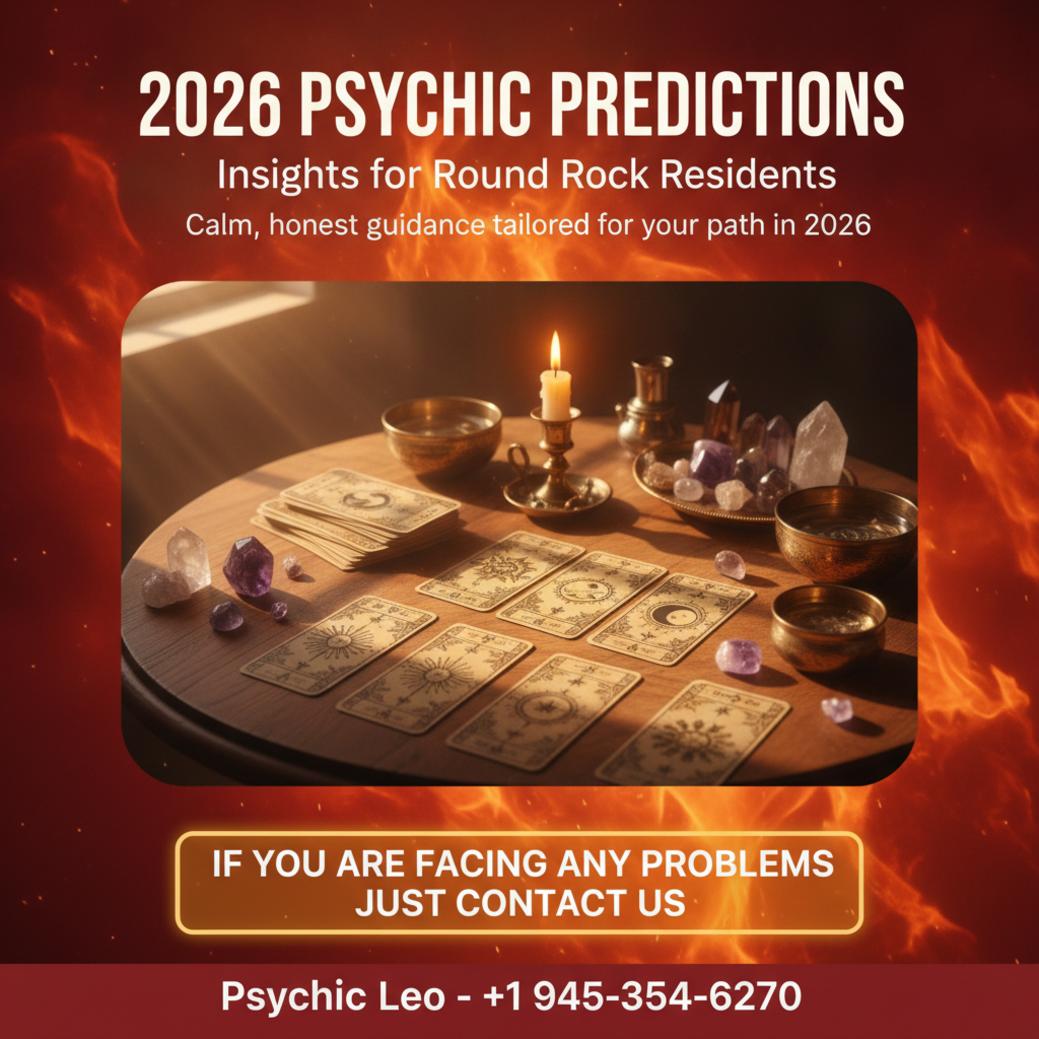 2026 psychic predictions setup with candle and tarot cards in Round Rock