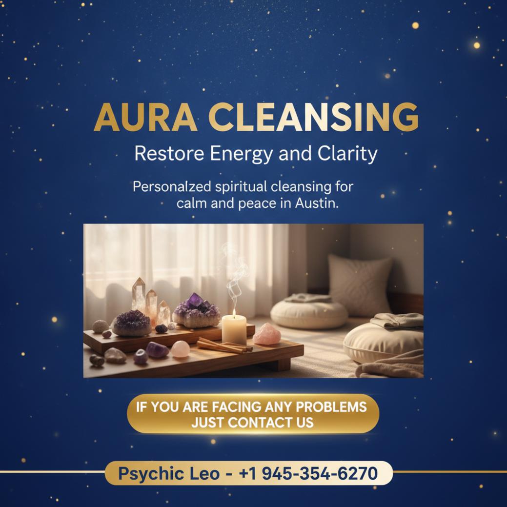 Softly lit meditation room for aura cleansing in Austin, TX