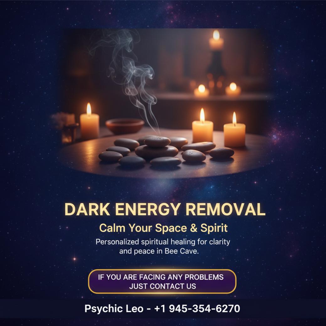 Dark energy removal spiritual healing setup in Bee Cave TX room