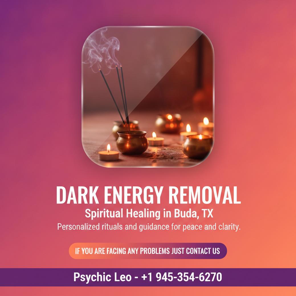 Spiritual dark energy removal ritual setup in Buda, TX room