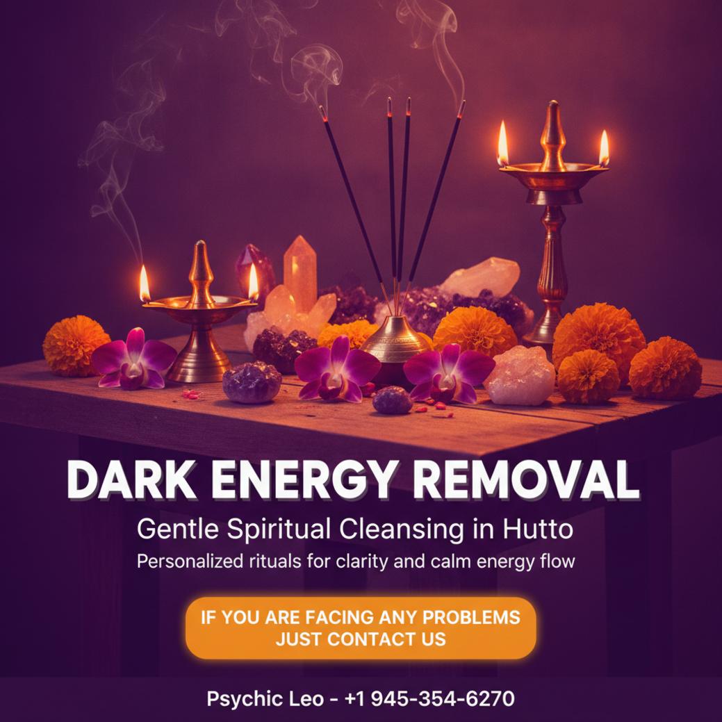 altar with incense and crystals for dark energy removal in Hutto, TX