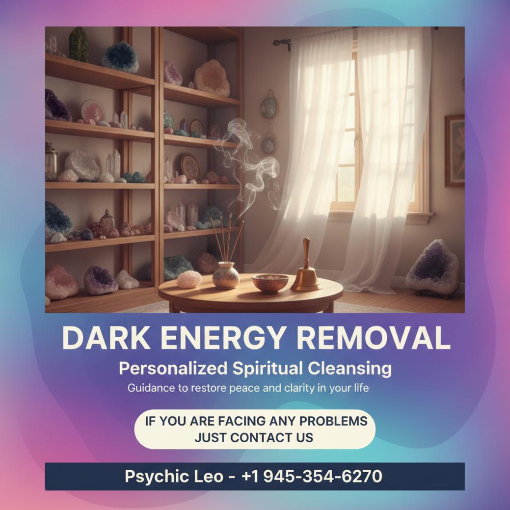dark energy removal spiritual healing setup in Pflugerville TX room