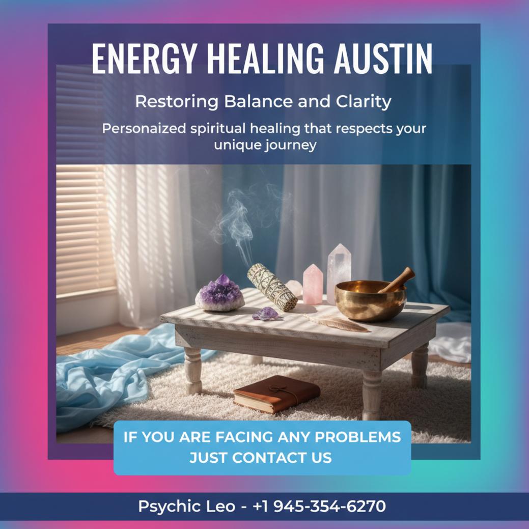 Energy healing session with crystals and spiritual tools in Austin room