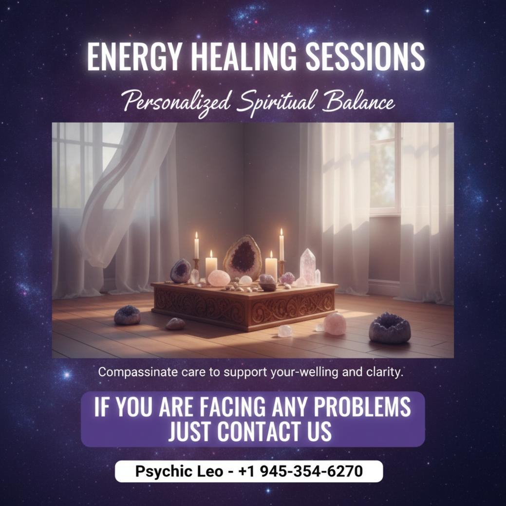 Calm energy healing space with crystals and soft light in Leander TX