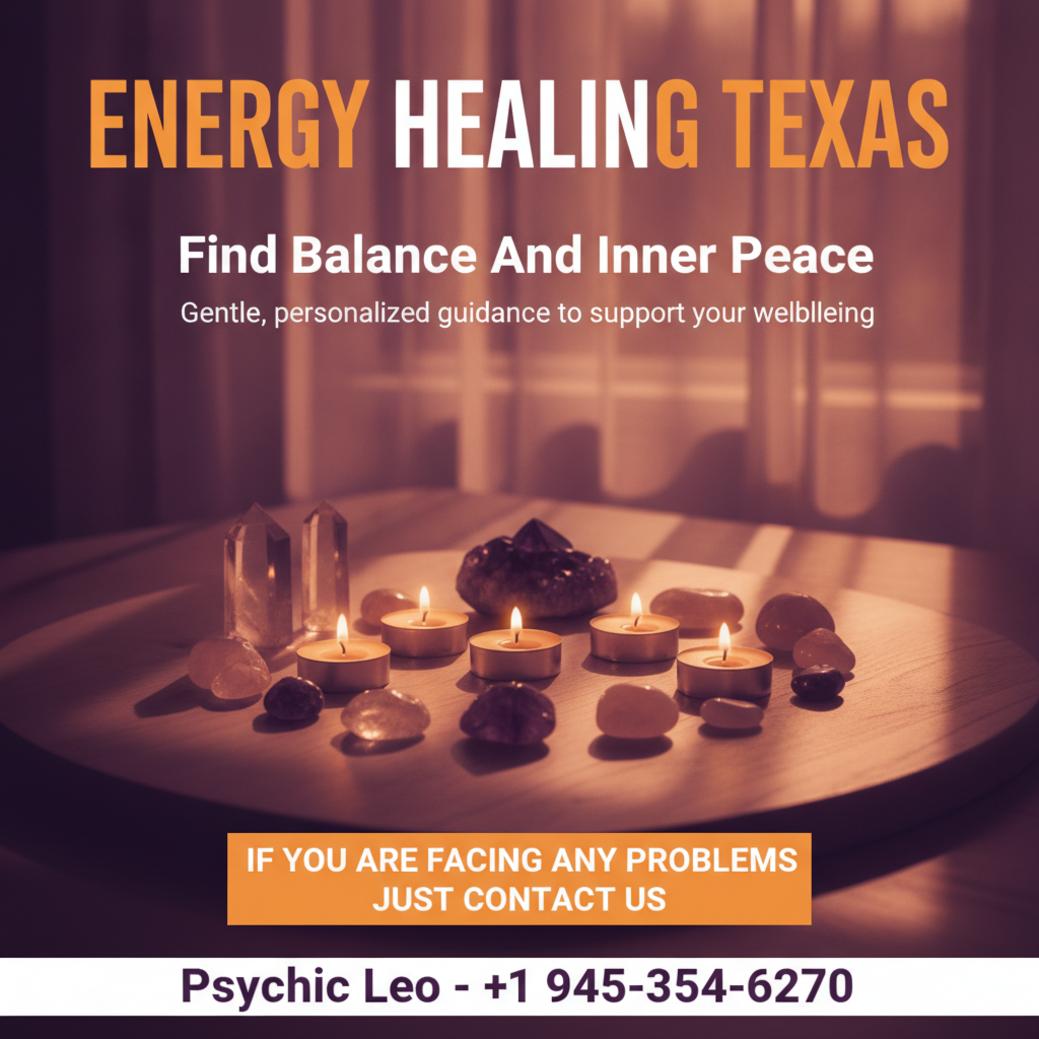energy healing session setup with crystals and candles in Texas setting