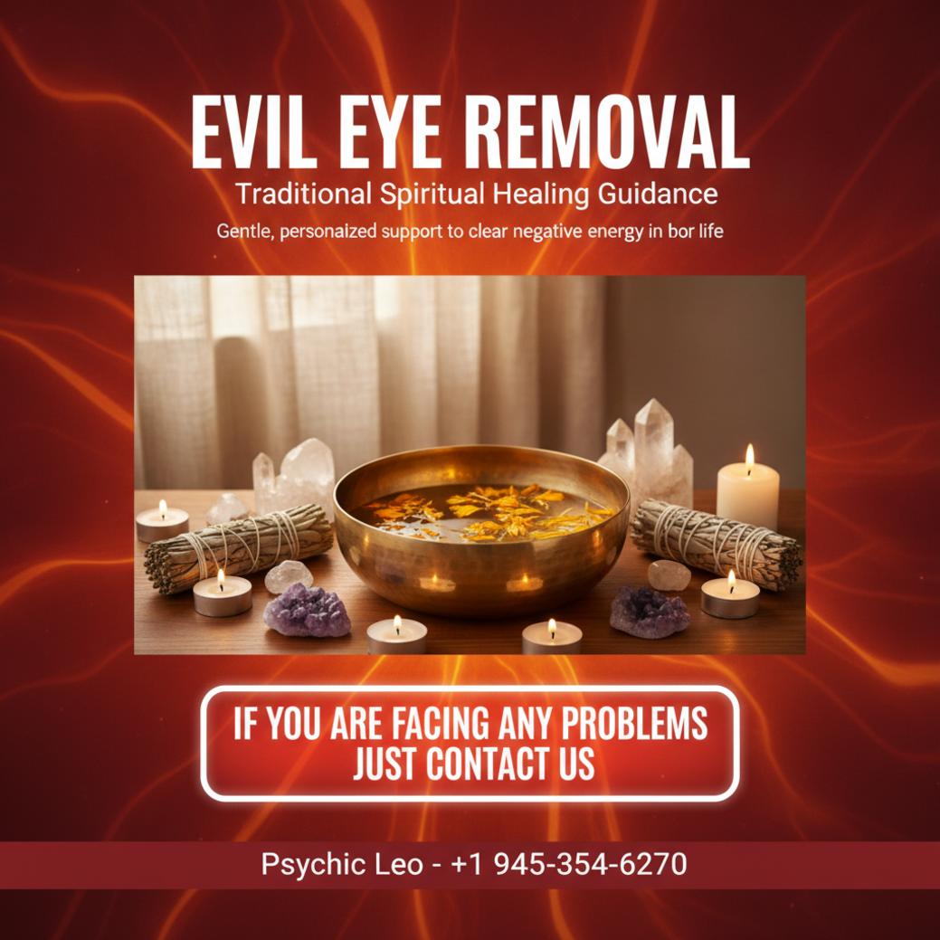 Evil eye removal ritual setup with candles and petals in Round Rock, TX